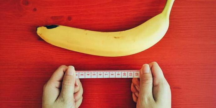 measuring the penis before enlargement on the example of a banana